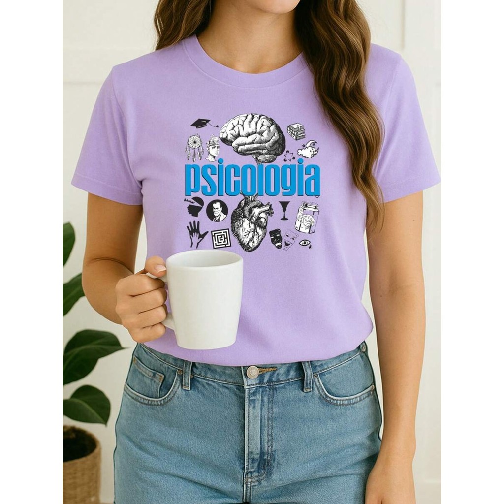 Camiseta Psicologia Faculdade blusa Psico Algodão Varias Cores Camisa Tamanho P ao Plus G3 novidade