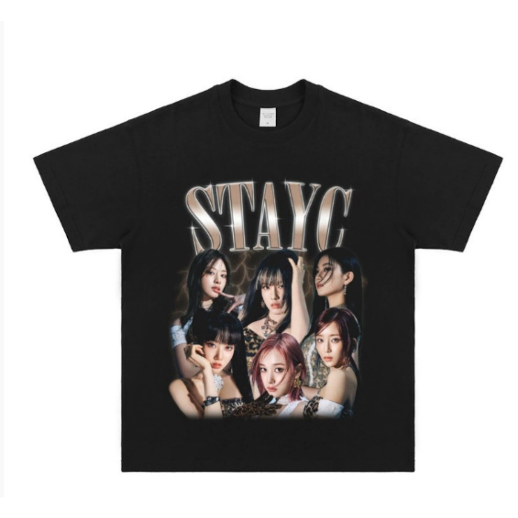 Camiseta Feminina Estampada Do Grupo Feminino Coreano STAYC, Camiseta Solta Confortável De Algodão Puro