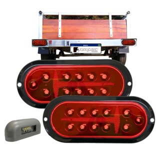 Kit Lanterna Traseira LED Carretinha Reboque Vermelha Meia Luz Pisca Freio Luz Placa Universal em Oferta na Shopee