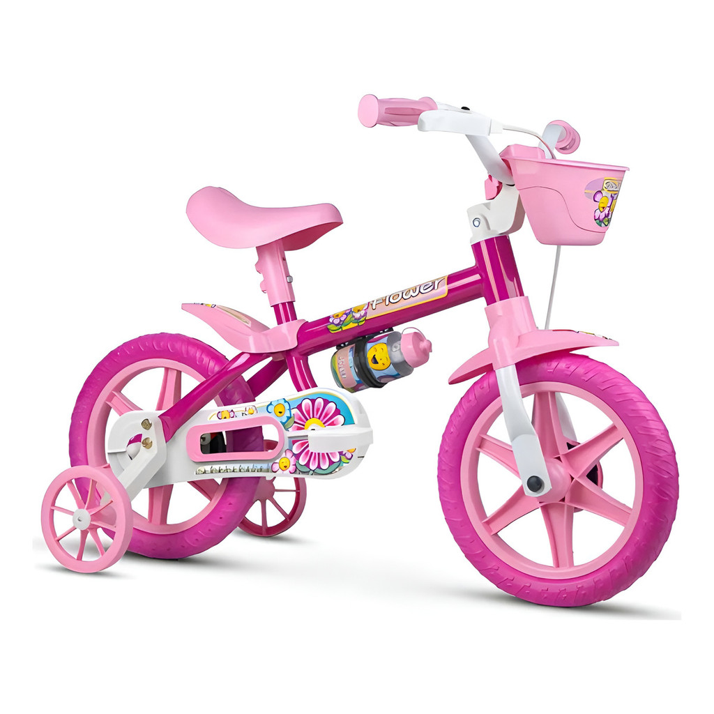 Bicicleta Infantil Menina Nathor Violet Aro 12 Freio Tambor