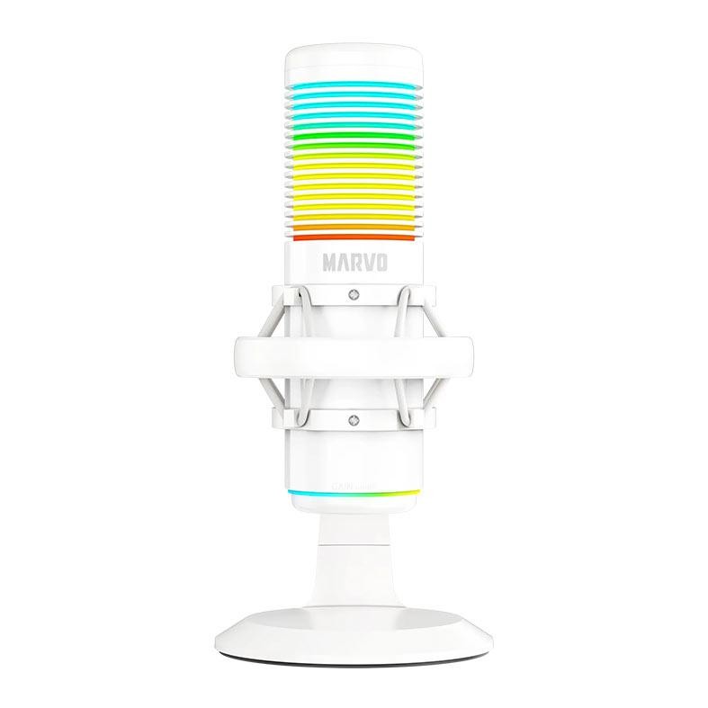 Microfone Gamer Marvo MIC-07 Blast 60, RGB, USB, Branco, MIC-07-WH em Oferta na Shopee