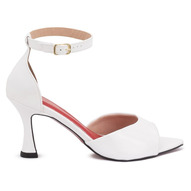 Sandália Peep Toe Elegante de Salto Alto Bico Fino Modelo Clássico Confortável Ref: 1601
