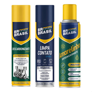 Kit Br Brasil Descarbonizante Limpa Contato Desengripante Amarelinho em Oferta na Shopee