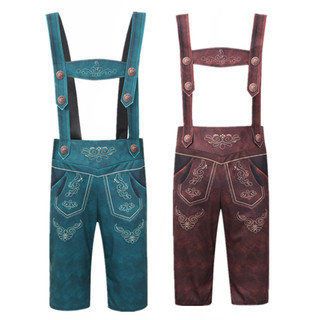 Masculino Bávaro Lederhosen Oktoberfest Traje Alemão Cerveja Festivais Suspensórios Cosplay Halloween Carnaval