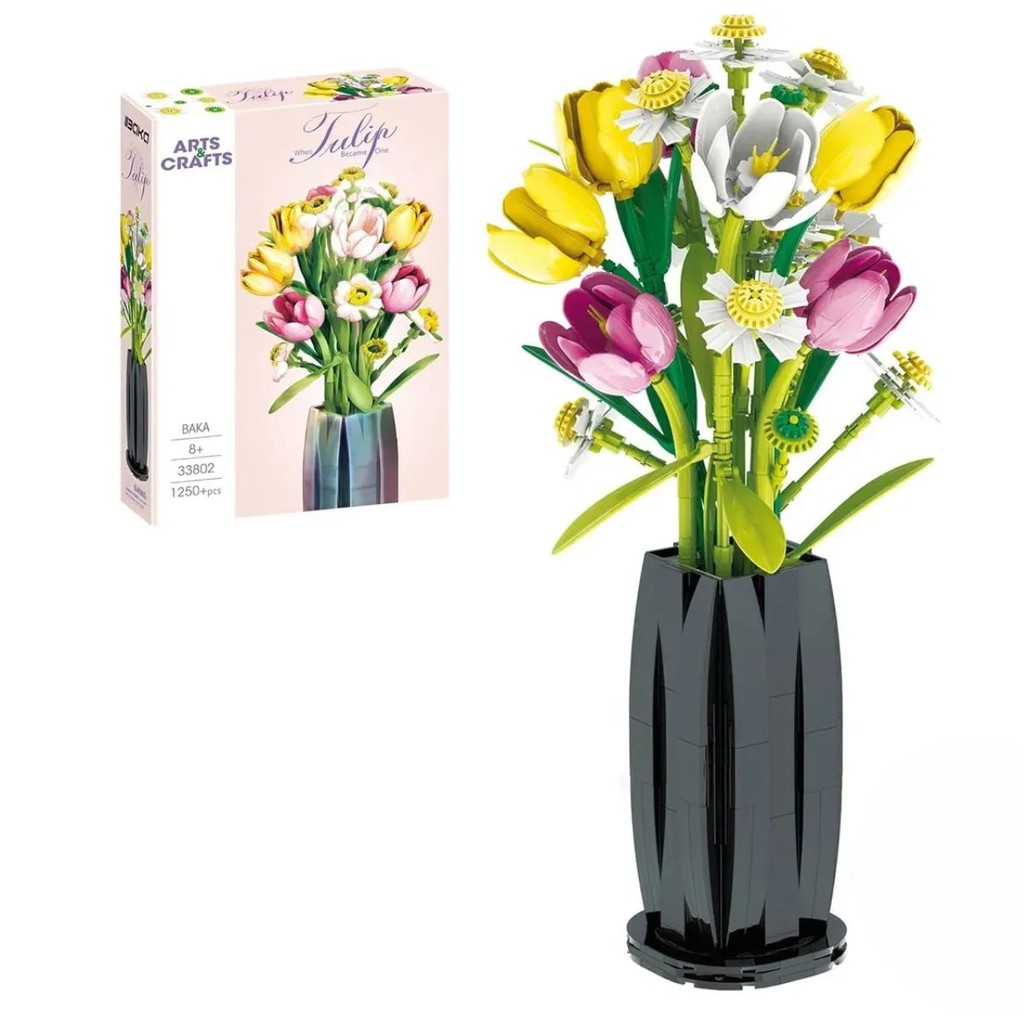 Blocos De Montar Flor No Vaso 1250 Peças - Castela
