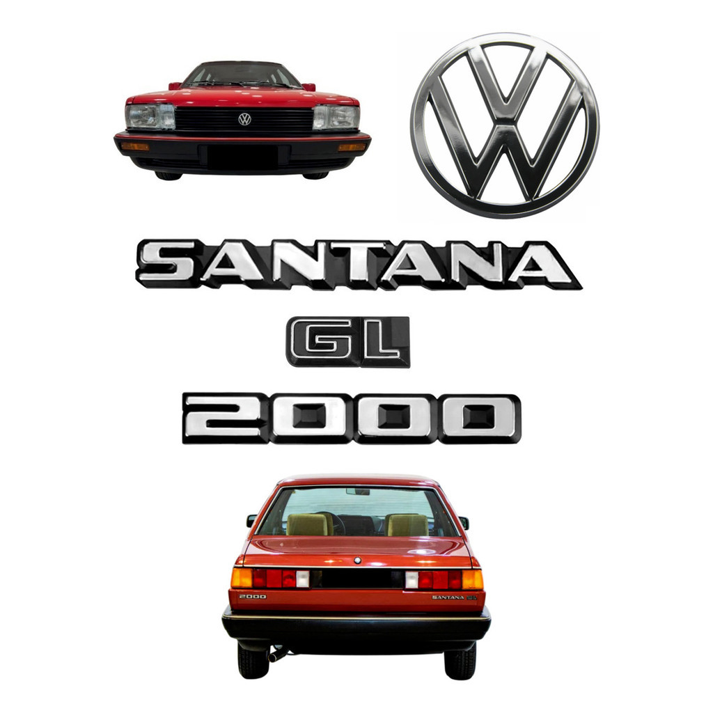 Emblemas Santana Gl 2000 + Vw Da Grade - 1987 À 1990