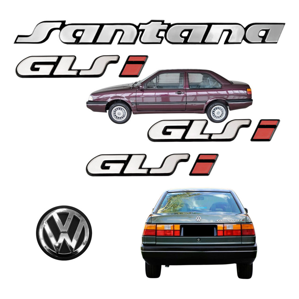 Emblemas Santana Glsi + Laterais Glsi + Vw Mala - 1991 À 98