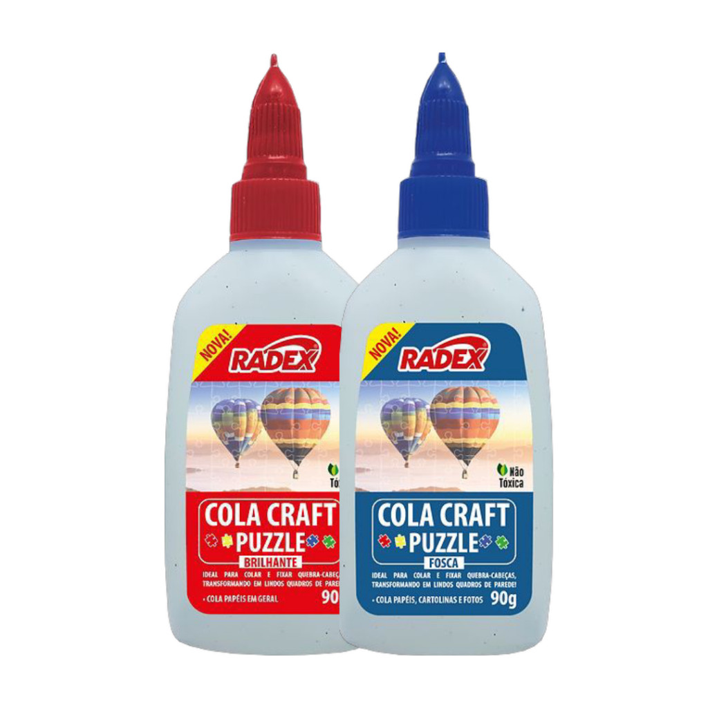 Kit 2 Cola Craft Puzzle para Quebra Cabeça Brilhante, Transparente 90g, Radex. em Oferta na Shopee