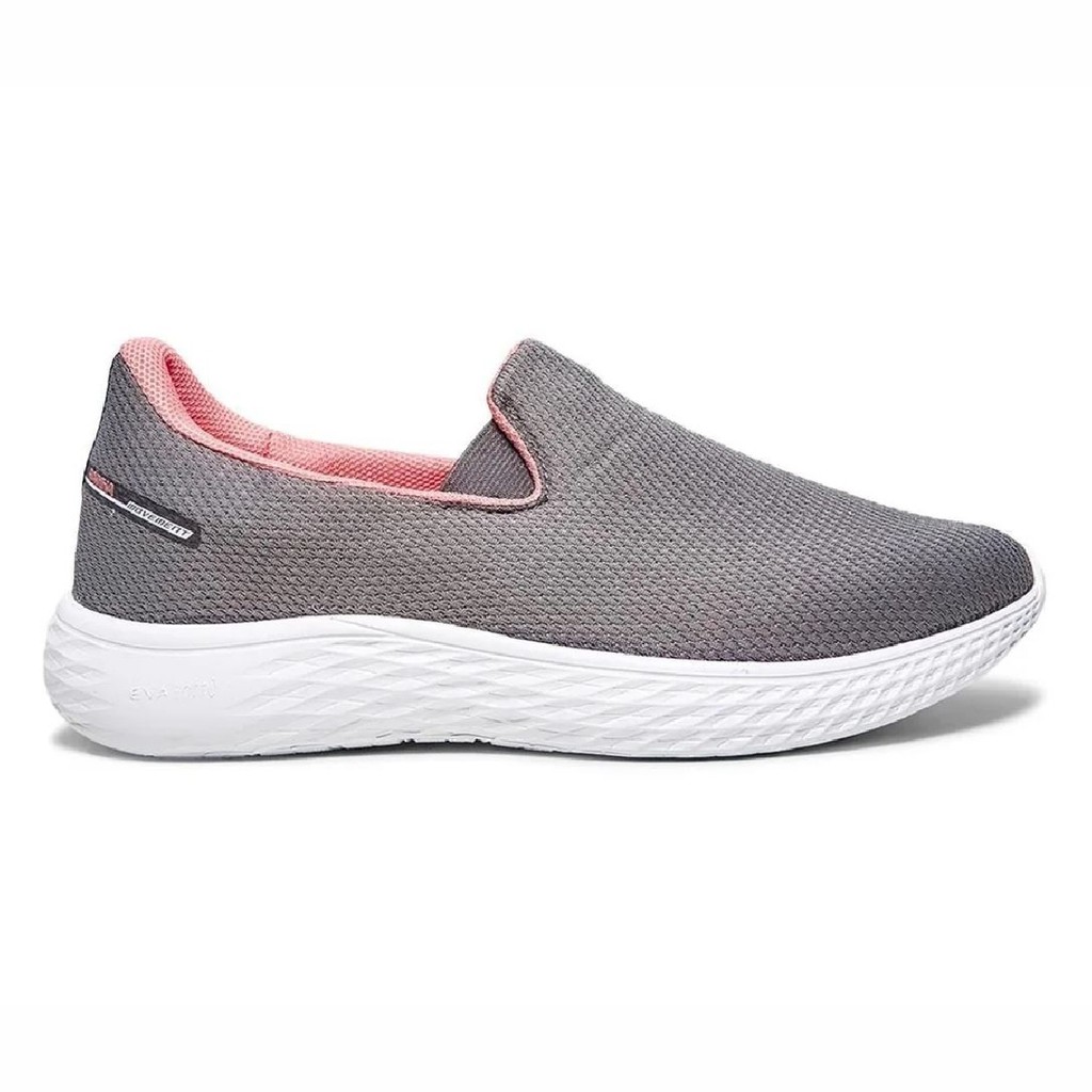 Tênis Rainha Dream IV Slip On Feminino Cinza Calce Fácil
