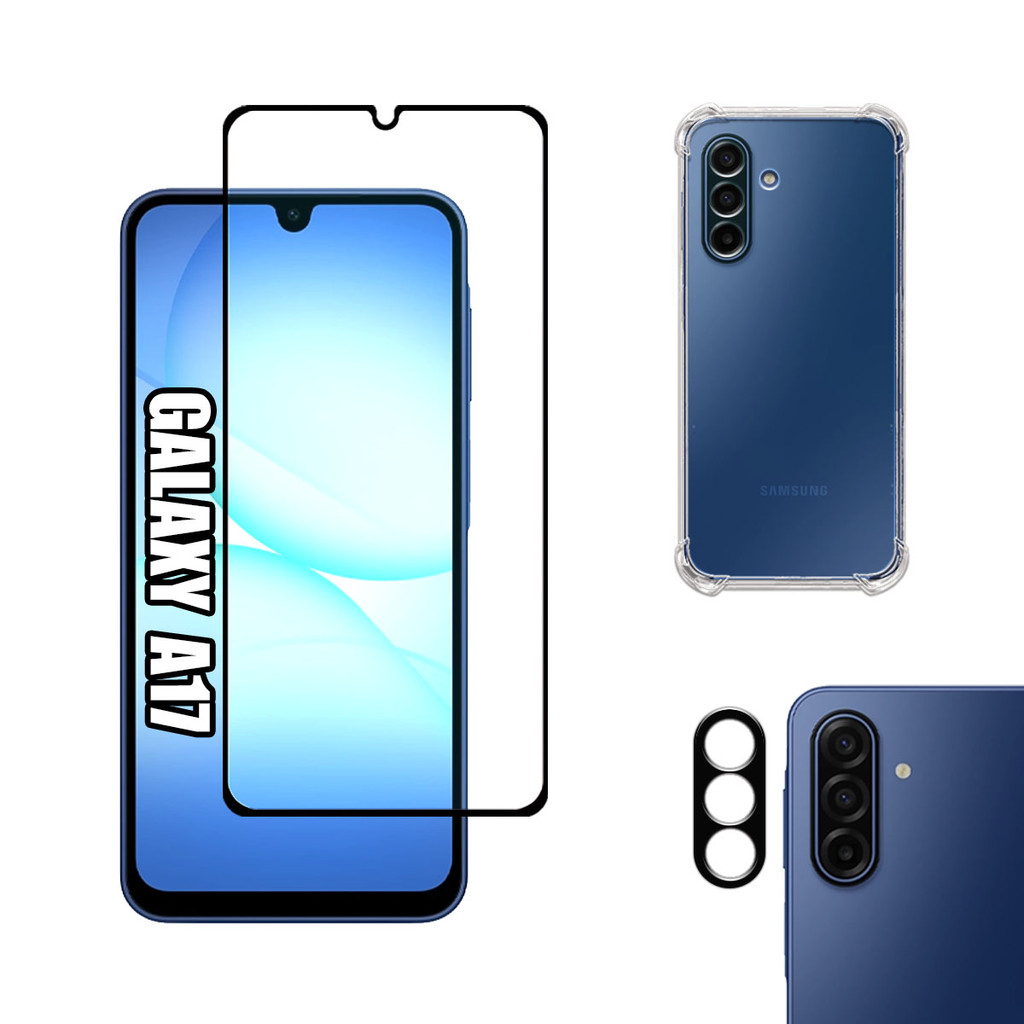 KIT Para Samsung Galaxy A17 - Película de Vidro 3D - Capa - Câmera