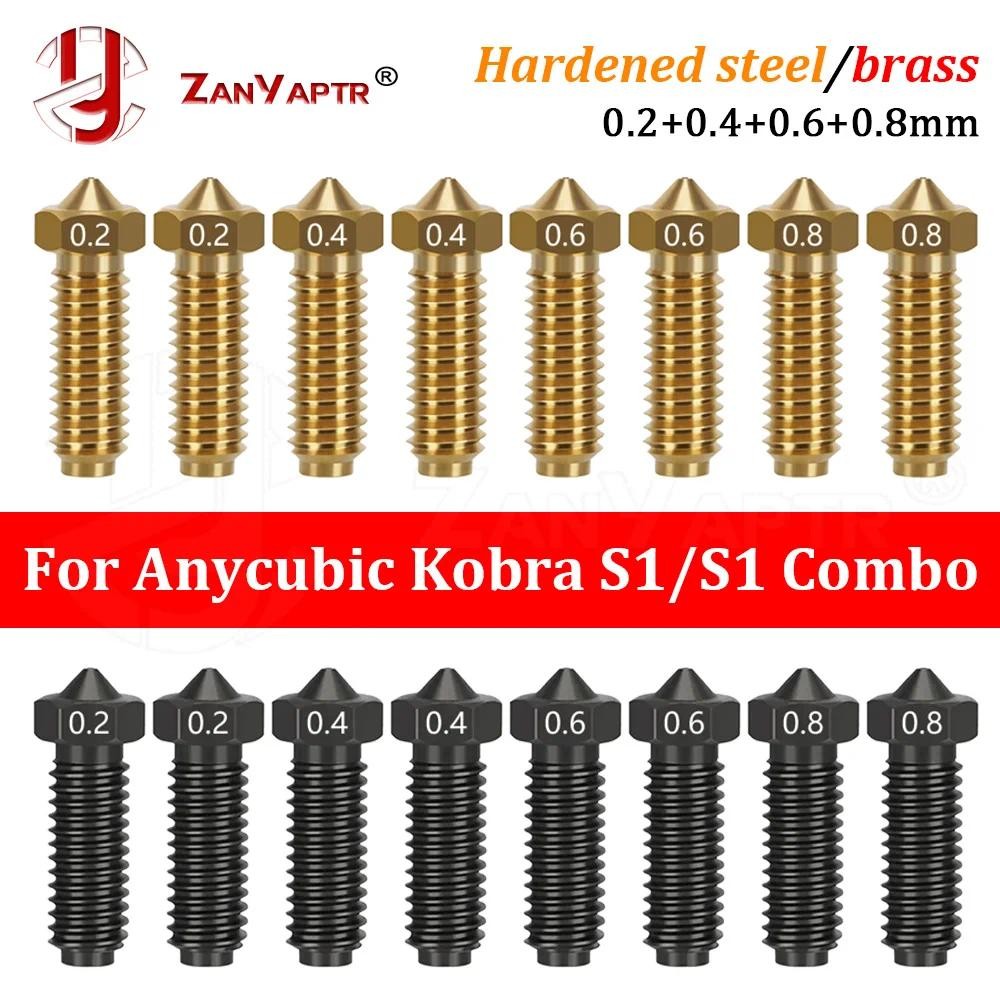 Para Anycubic Kobra S1/S1 Combo Hotend Bocal Dureza Latão 0.2mm 0.4mm 0.6mm 0.8mm De Metal Acessórios De Impressora 3d