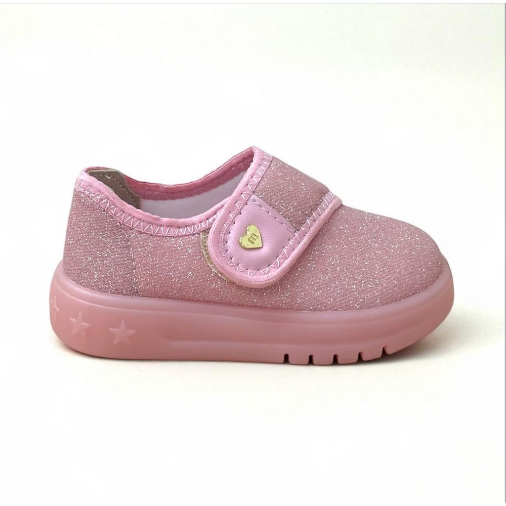 Tenis Infantil Meninas Brilho Velcro Conforto Molekinha Original em Oferta na Shopee