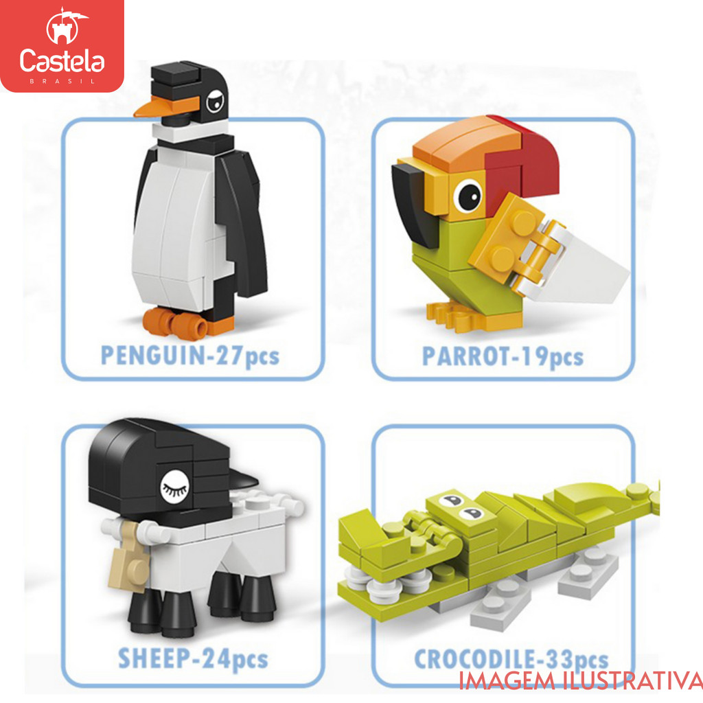Blocos de Montar Capsula de Animais Sortido Castela Brasil