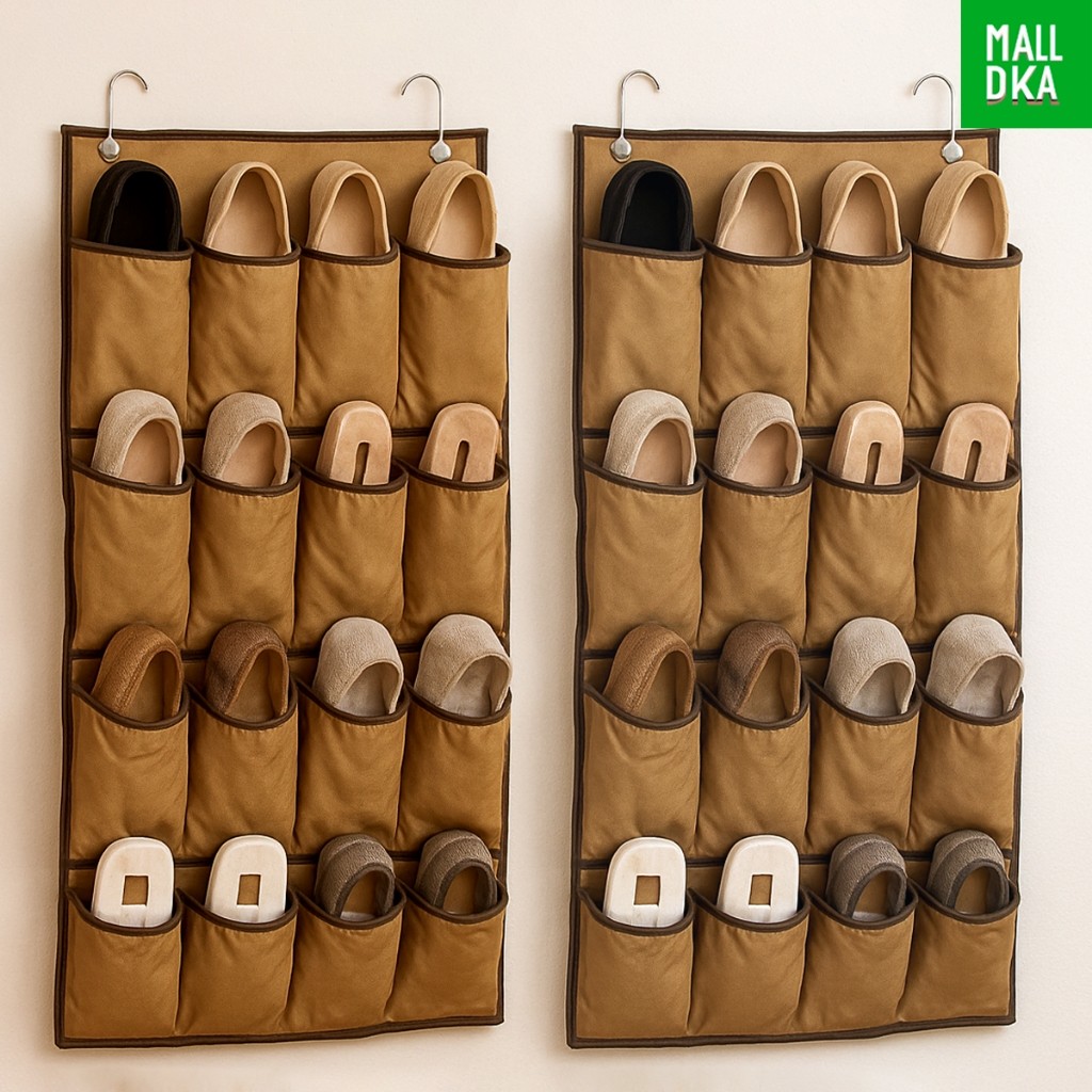 Kit 2 ou 1 Sapateiras Vertical 16 Pares Dobrável Multiuso Calçados Porta Parede TNT Organizadora