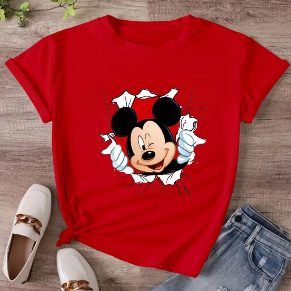 Camiseta camisa blusa infantil varias estampas mickey e minie algodão100% em Oferta na Shopee