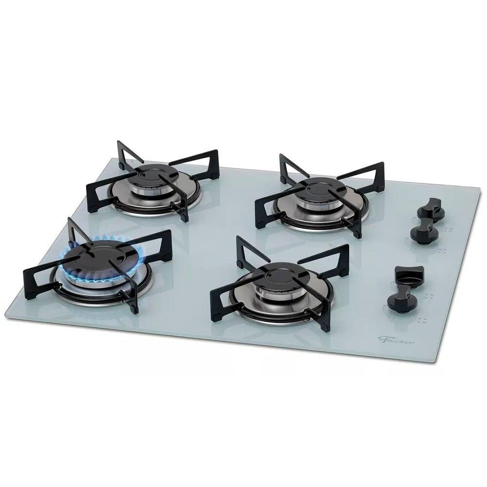 Cooktop 4 Bocas Fischer Acendimento Superautomático, Branco Polar - Bivolt em Oferta na Shopee