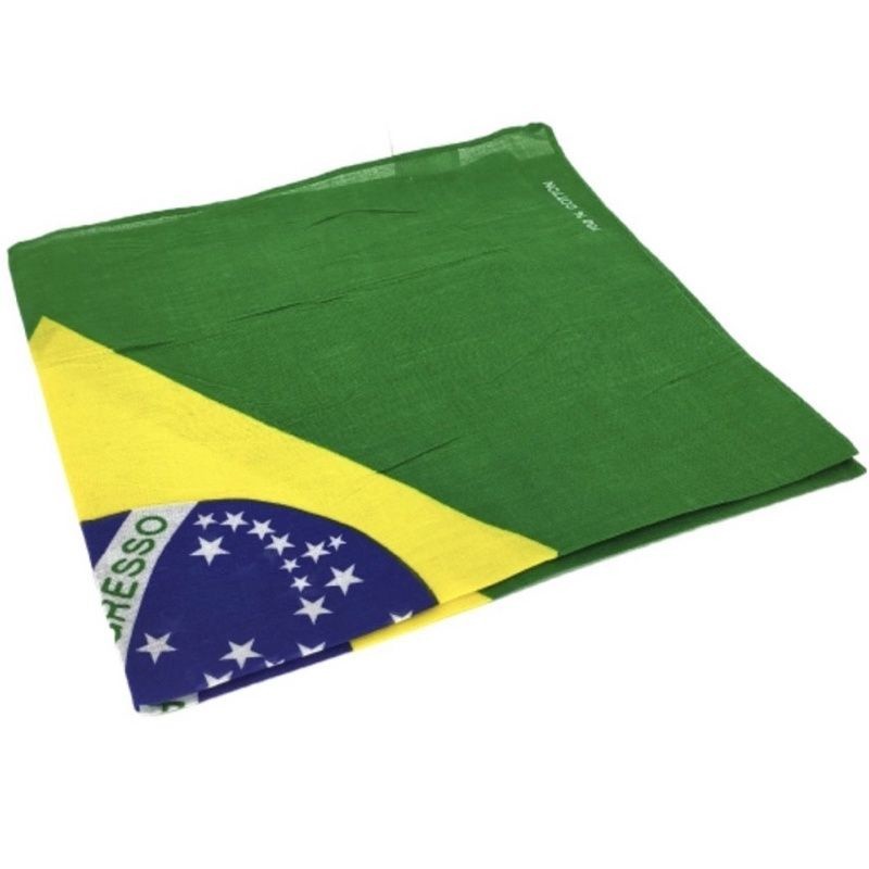 Bandana lenço do Brasil em Cotton 50x50 em Oferta na Shopee