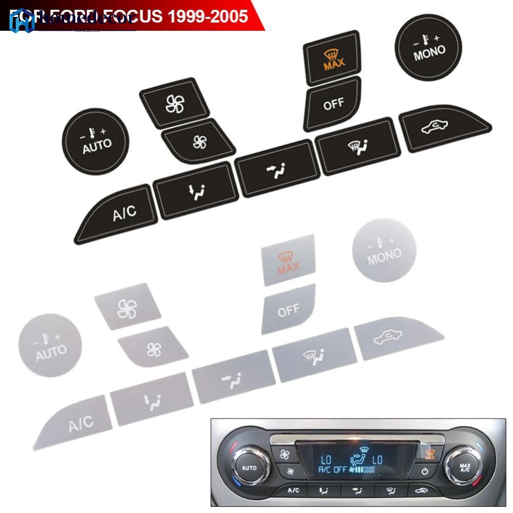 Homedecoração Painel De Ar Do Carro Vinil Decalques Reparo Clima Prata Para Ford Focus Botão Adesivo 2 MK2 Acessórios MK