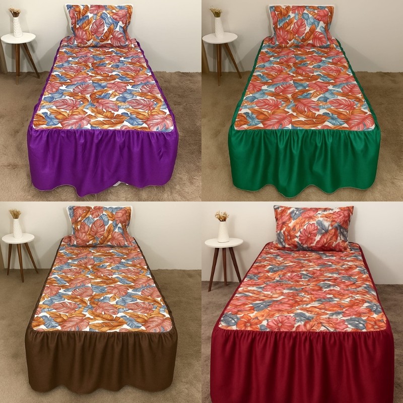 JOGO DE CAMA COBRE LEITO COLCHA PARA CAMA DE SOLTEIRO OXFORD COM FRONHA