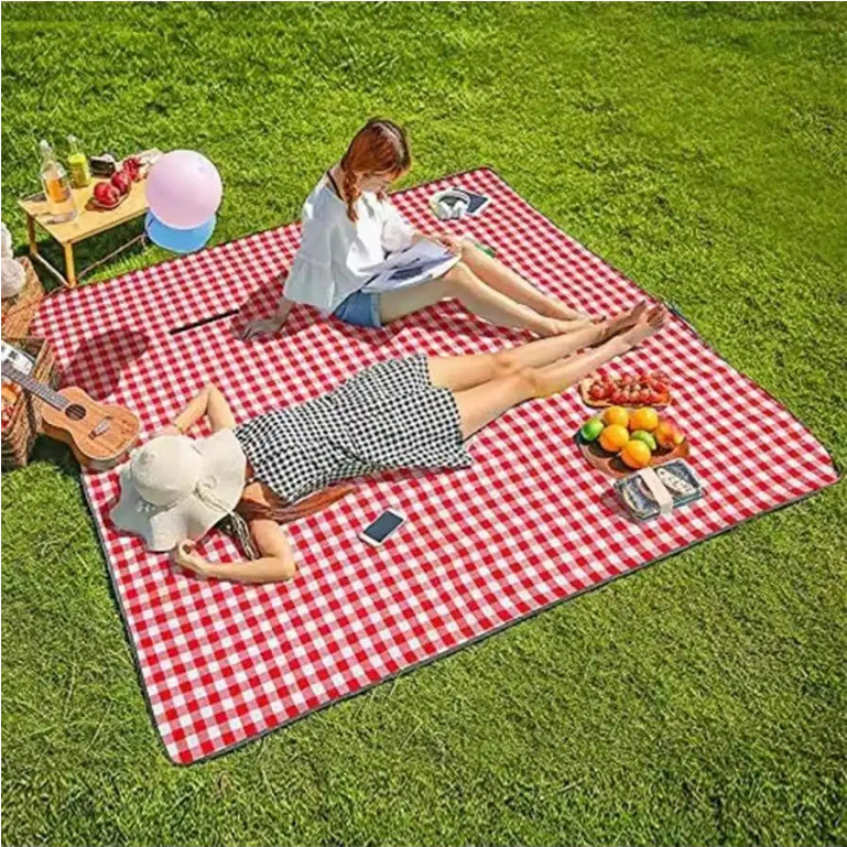 Picnic Grande Tapete Piquenique Dobrável 180x180CM Xadrez Toalha de Picnic Grande