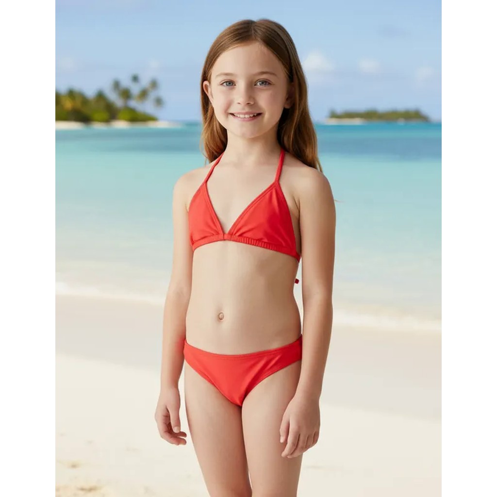 Kit 2 Biquíni Juvenil Menina Moda Praia Verão 2026 Neon e Preto Tamanho 2 ao 14