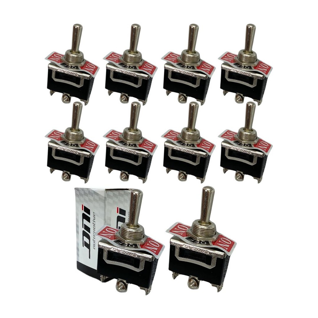 Kit 10 Botão Interruptor Tipo Caça Chave Comutadora  Uso Geral Liga Desliga Tic Tac 3 Posições 400w
