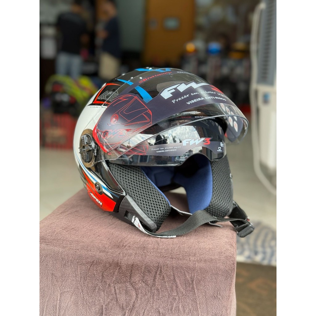 Capacete Moto Aberto X Open Up Star Fw3  C/ocúlos