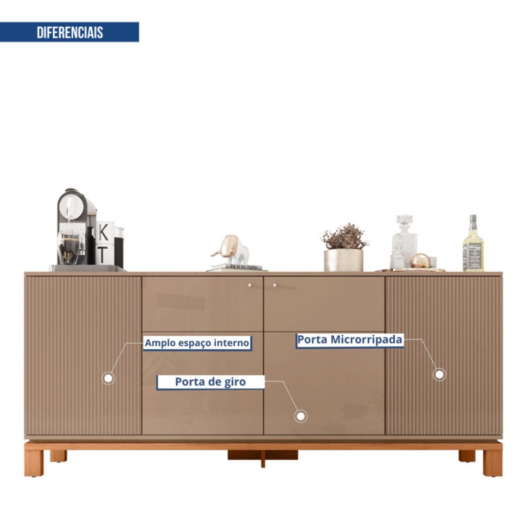 Buffet para Sala de Jantar 4 Portas Mondrian — imagem 2 de 2
