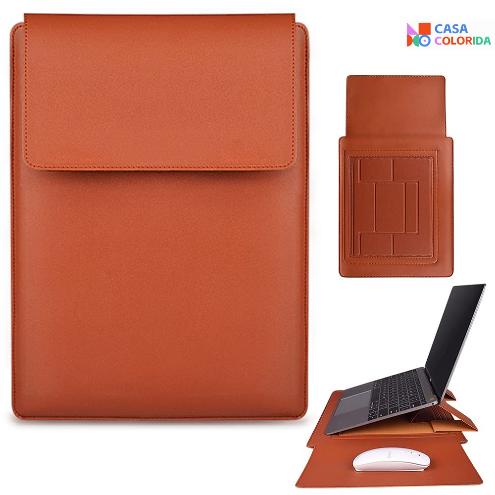 Funda Macia em Couro PU para Macbook Air e Pro 13,3, 15 e 16,2 Polegadas