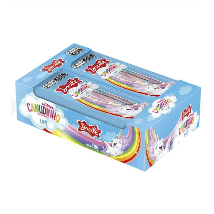 Bala Gelatina Canudinho Unicornio Docile Com 12 Unidades de 15gr em Oferta na Shopee