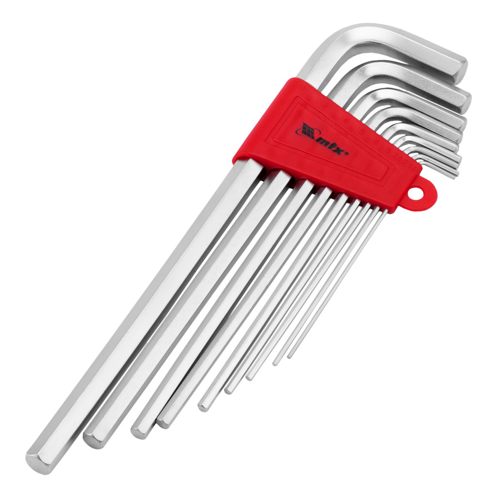 JOGO DE CHAVES ALLEN, EXTRA LONGA, CROMO VANADIO, ACABAMENTO ACETINADO, 1,5-10MM, 9PCS // MTX em Oferta na Shopee