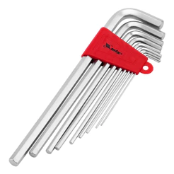 JOGO DE CHAVES ALLEN, EXTRA LONGA, CROMO VANADIO, ACABAMENTO ACETINADO, 1,5-10MM, 9PCS // MTX
