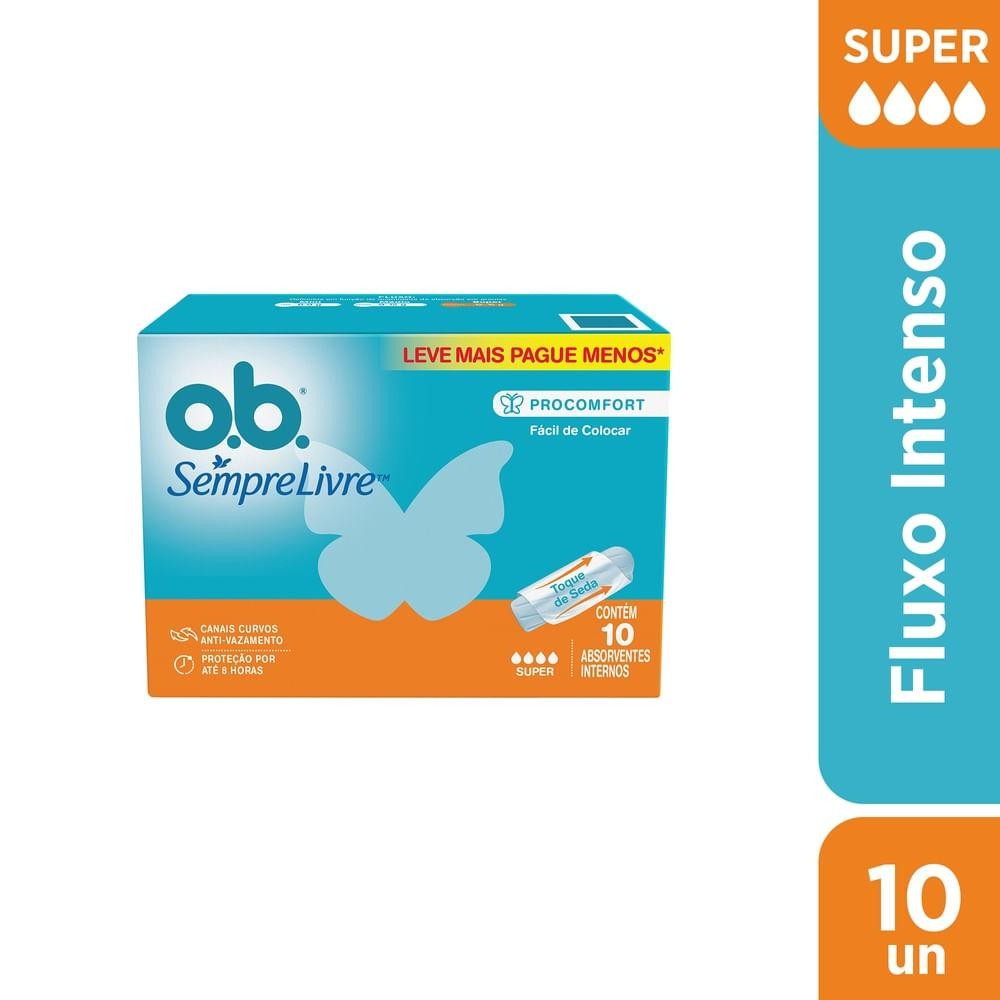 Leve 10 Pague 8 Absorvente Interno Ob Super 10Un em Oferta na Shopee
