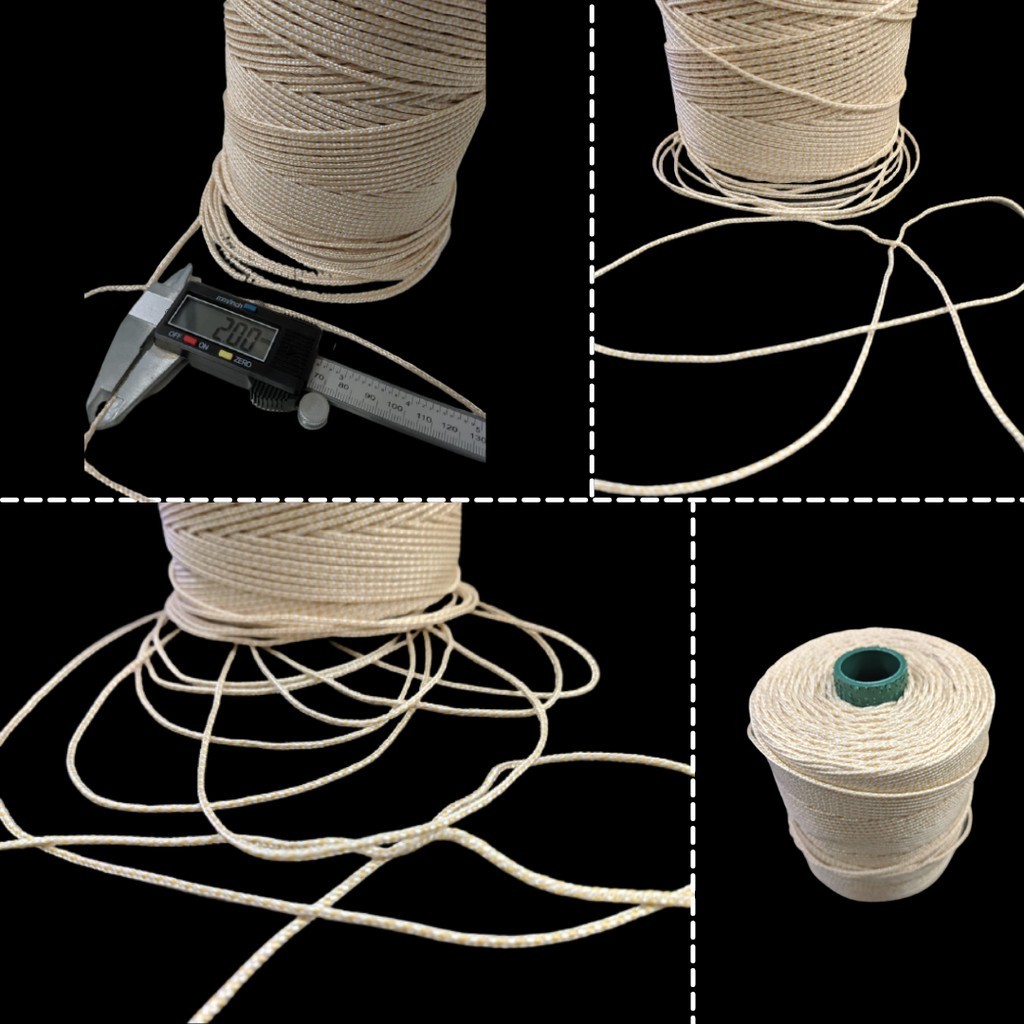 Rolo 35 Metros De Corda Persiana Vertical 2mm Bege Mesclada fio, corda para varal, cores, manutenção, reforma