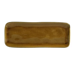 Conjunto Com 4 Travessas Retangular Média Orgânico Âmbar 33X13Cm