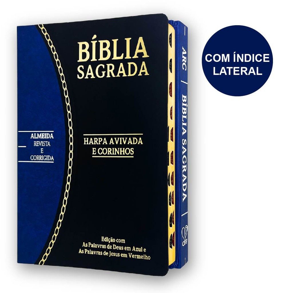 Biblia Sagrada Slim Grande | ARC| Harpa | Azul e Preta |CPP em Oferta na Shopee
