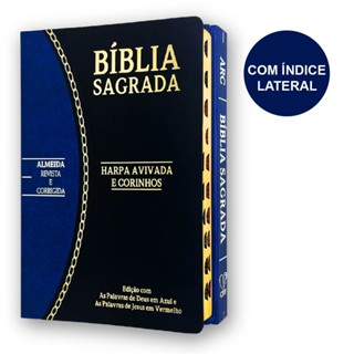 Biblia Sagrada Slim Grande | ARC| Harpa | Azul e Preta |CPP em Oferta na Shopee