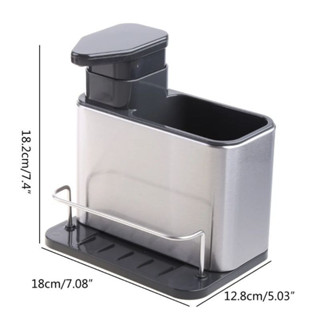 dispenser porta detergente e esponja 3 em 1 aço inox escorredor talheres utensilios de cozinha em Oferta na Shopee