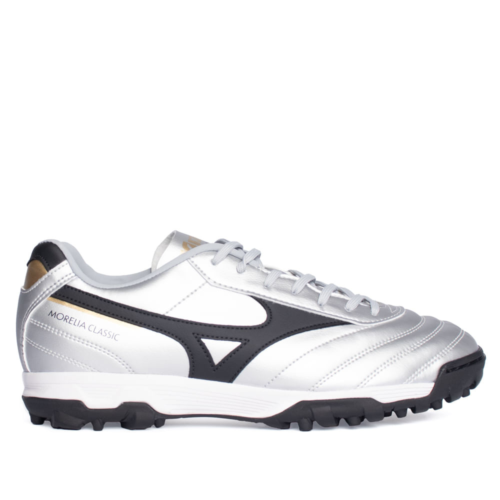 Chuteira Mizuno Morelia Classic Society Prata/Preto em Oferta na Shopee