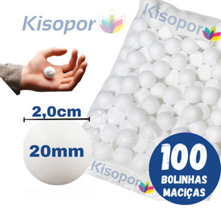 Bola de isopor 20mm maciças com 100 bolinhas (2,0cm) em Oferta na Shopee