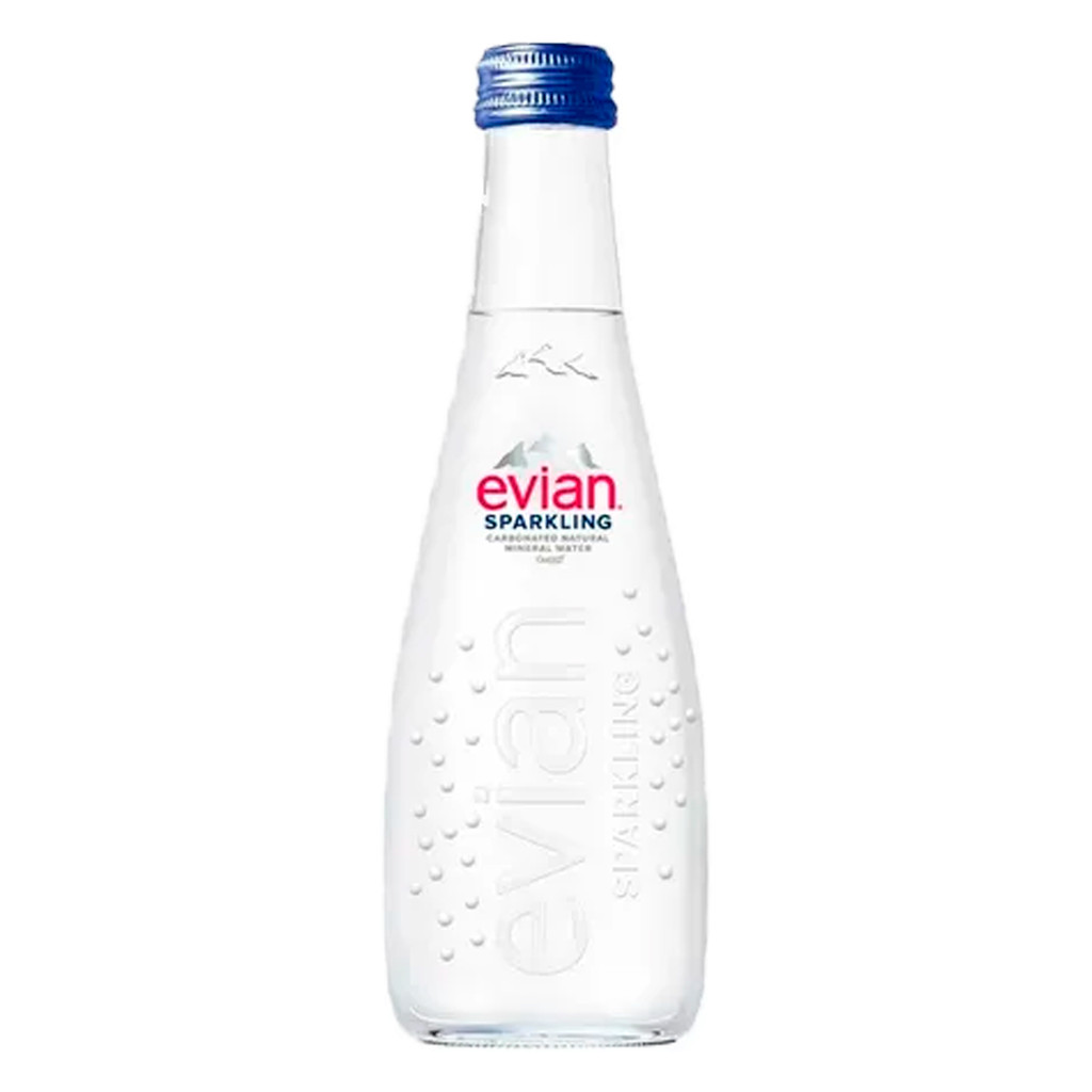 ÁGUA MINERAL EVIAN SPARKLING COM GÁS VIDRO 330 ML em Oferta na Shopee