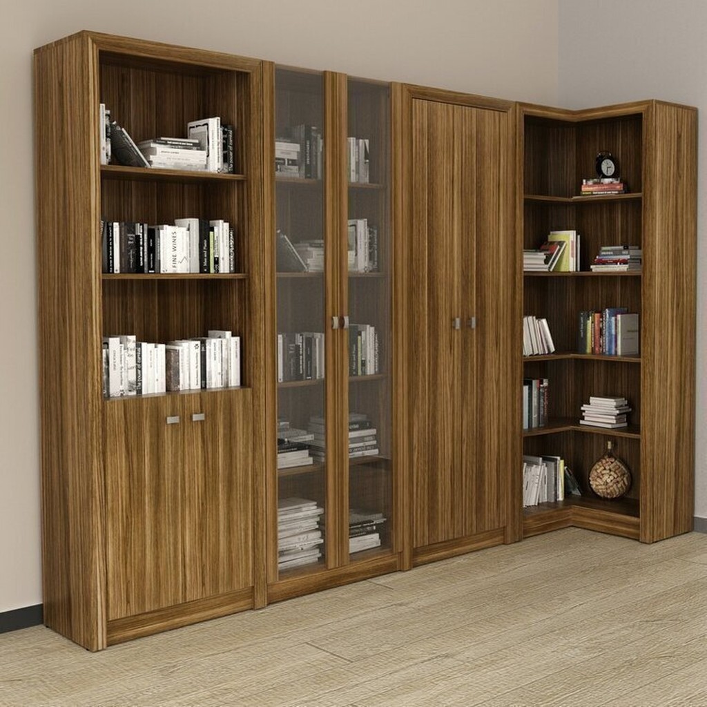 Kit 4 Armários Multiuso de Escritório com 6 Portas Nogal em Oferta na Shopee