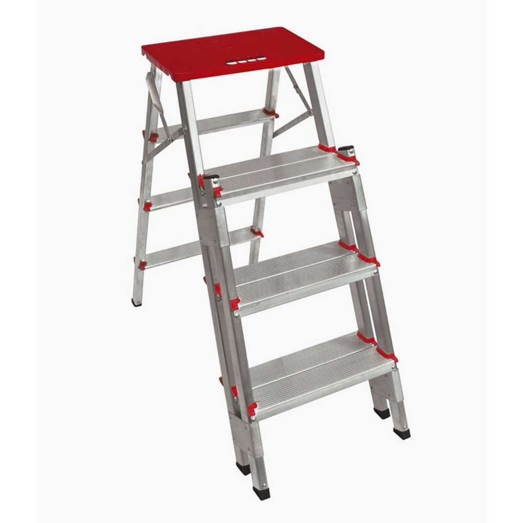 Escada de Alumínio Bilateral 4 Degraus Duplos Apolo Art Factory 85 em Oferta na Shopee