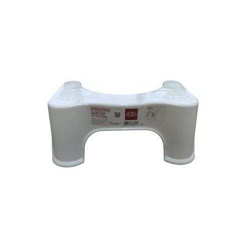 Banquinho Sanitário Auxiliar Branco Ergonomico Conforto Postura Banheiro