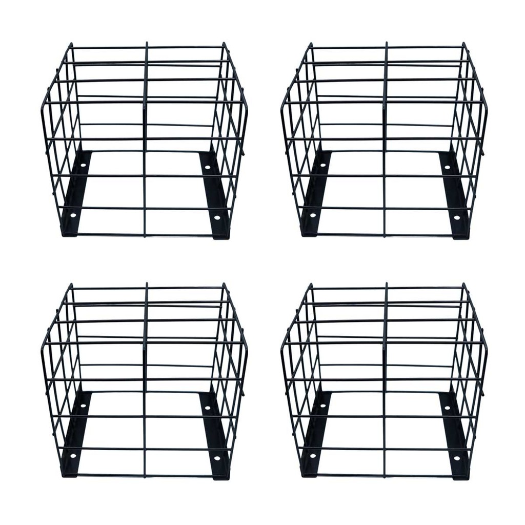 Kit 4 Grade Proteção Câmera Segurança Tipo Gaiola Quadrada Aço Preto ou Branco