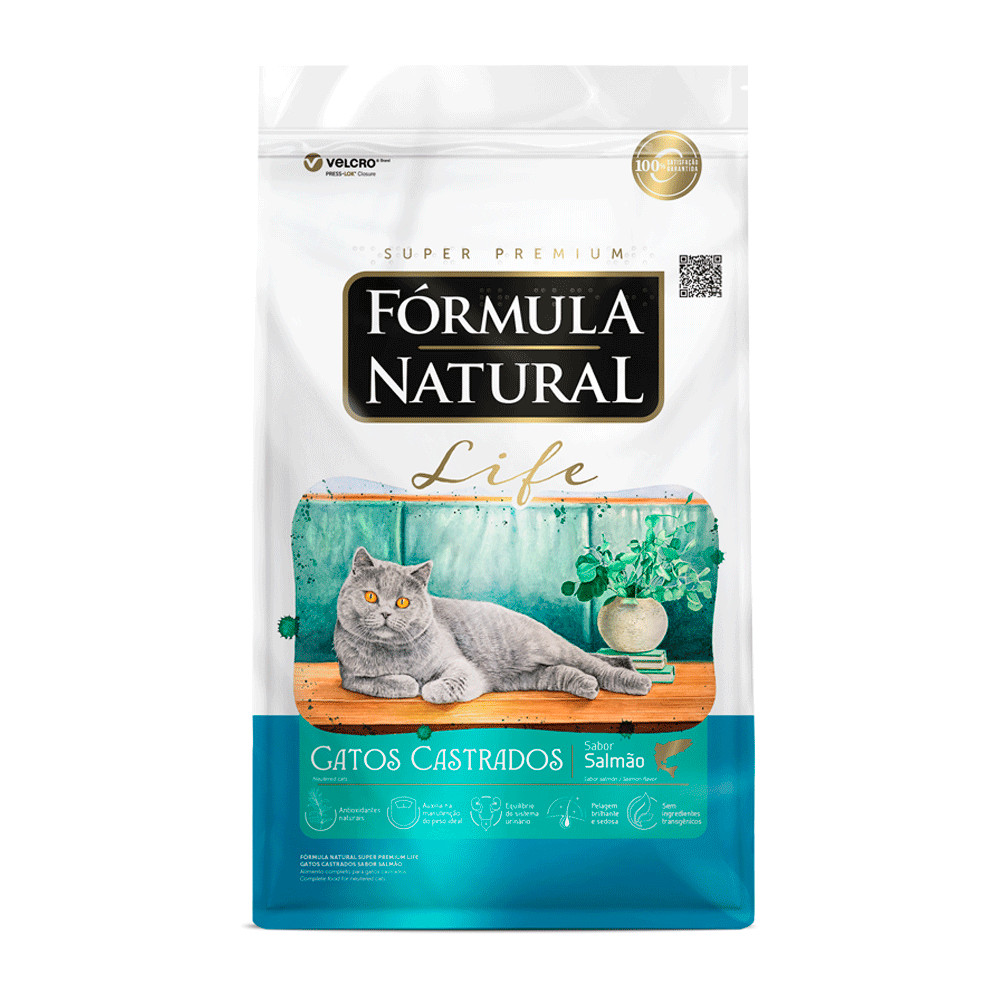 Ração Fórmula Natural Life Para Gatos Castrados Salmão 10,1kg