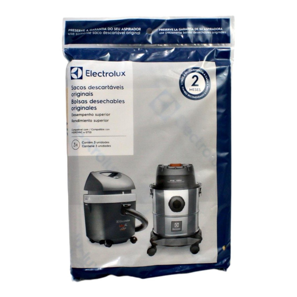 Kit Saco Desc P/ Aspirador Hidrovac C/3 Unidades Electrolux