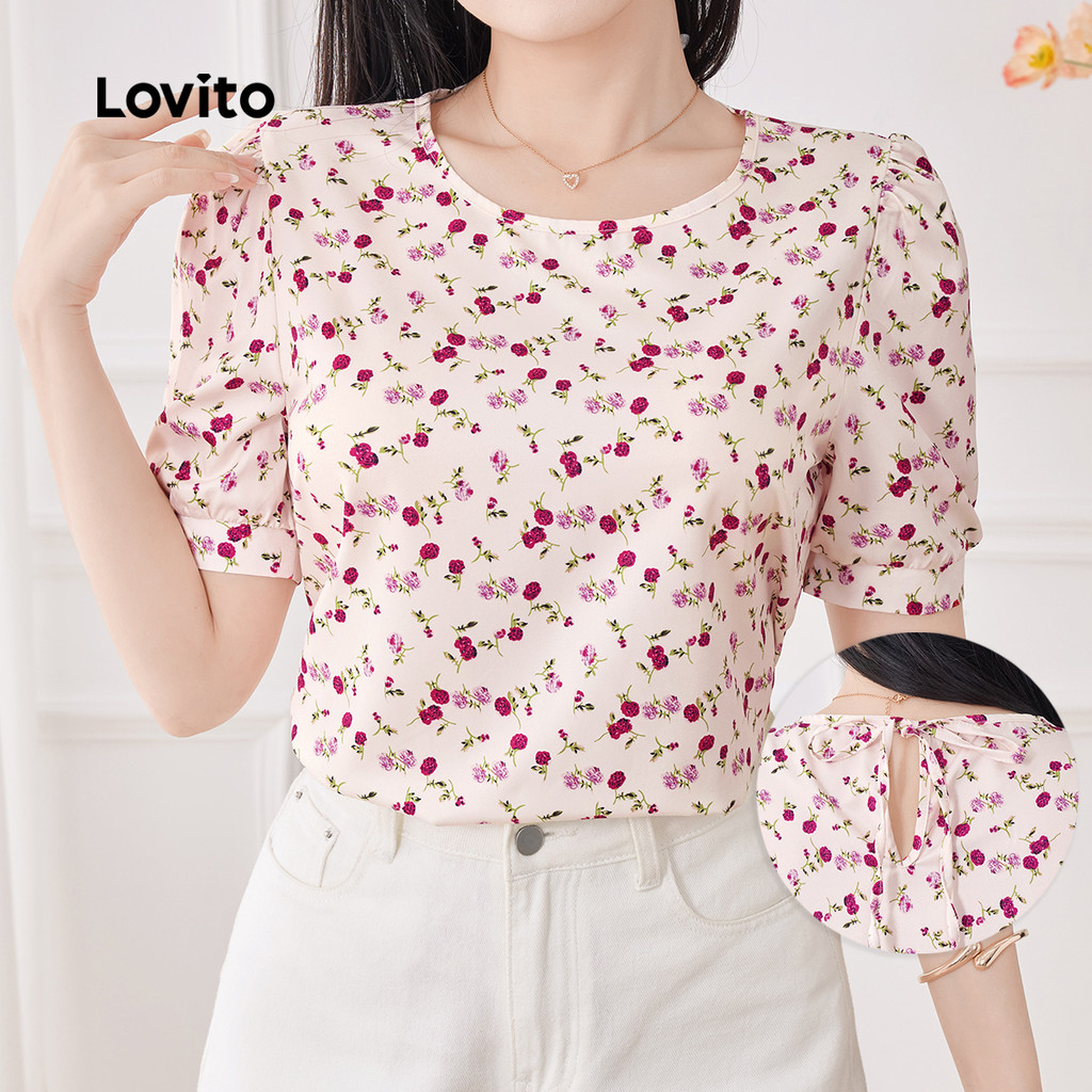 Lovito Blusa Elegante Blusa Simples de Primavera/verão para Mulheres L150ED738 em Oferta na Shopee