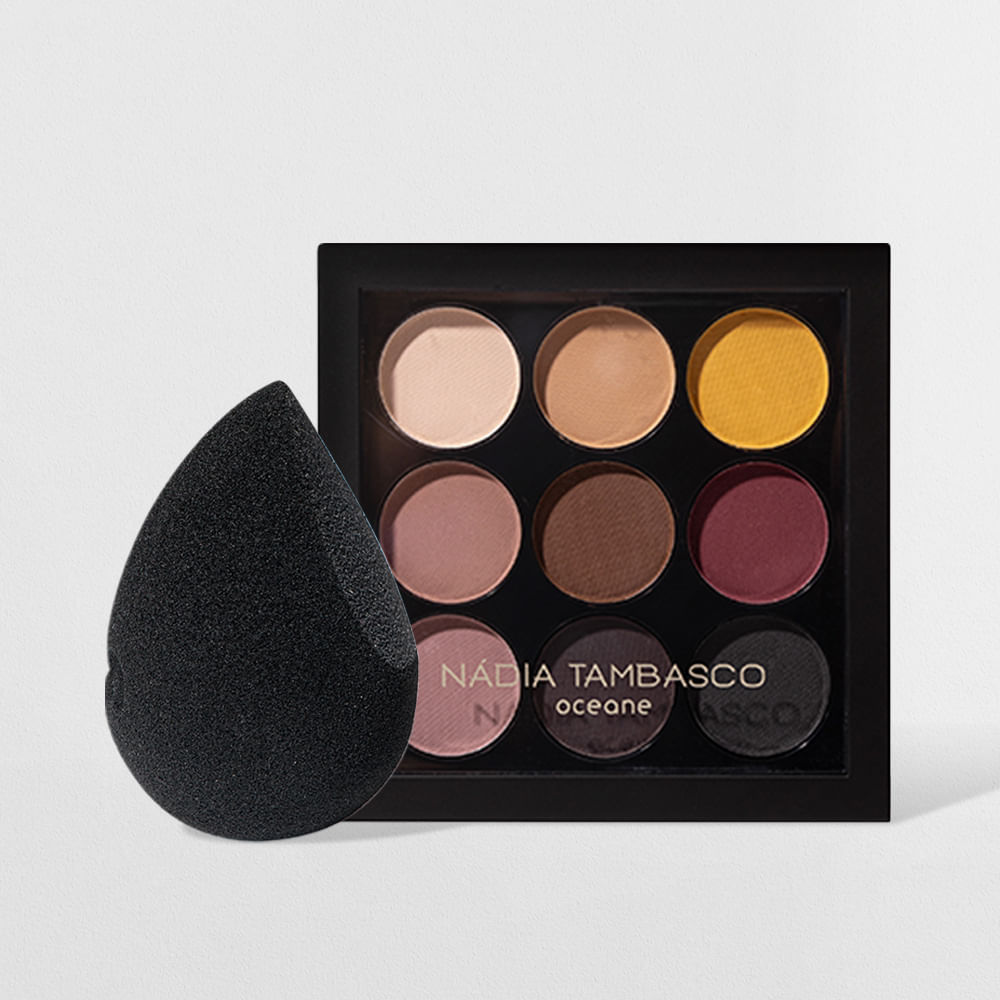 Kit Paleta de Sombras To Go Matte + Esponja Flat Drop Océane Edition (2 Produtos)