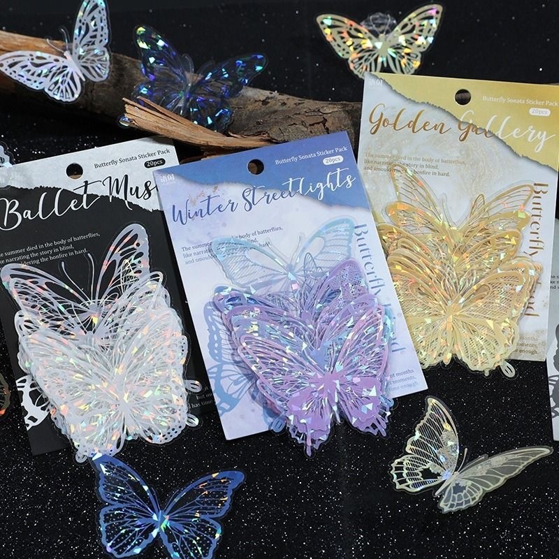 Tridimensional dourado PET escudo luz adesivo borboleta DIY borboleta decoração do bolo fontes de festa borboleta decora